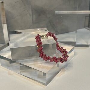 NWT Handmade Spiral Bracelet With Swarovski Crystals Magnetic Clasp (Rose AB)